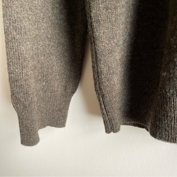 Magaschoni Men's Lambswool Sweater Olive Green Crew Neck Wool Warm 2XL  XXL T - Picture 2 of 6